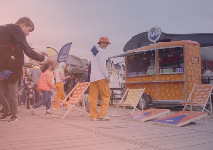 Casebild från Fantas samplingsturné över hela Sverige som Willway skapade och bemannade